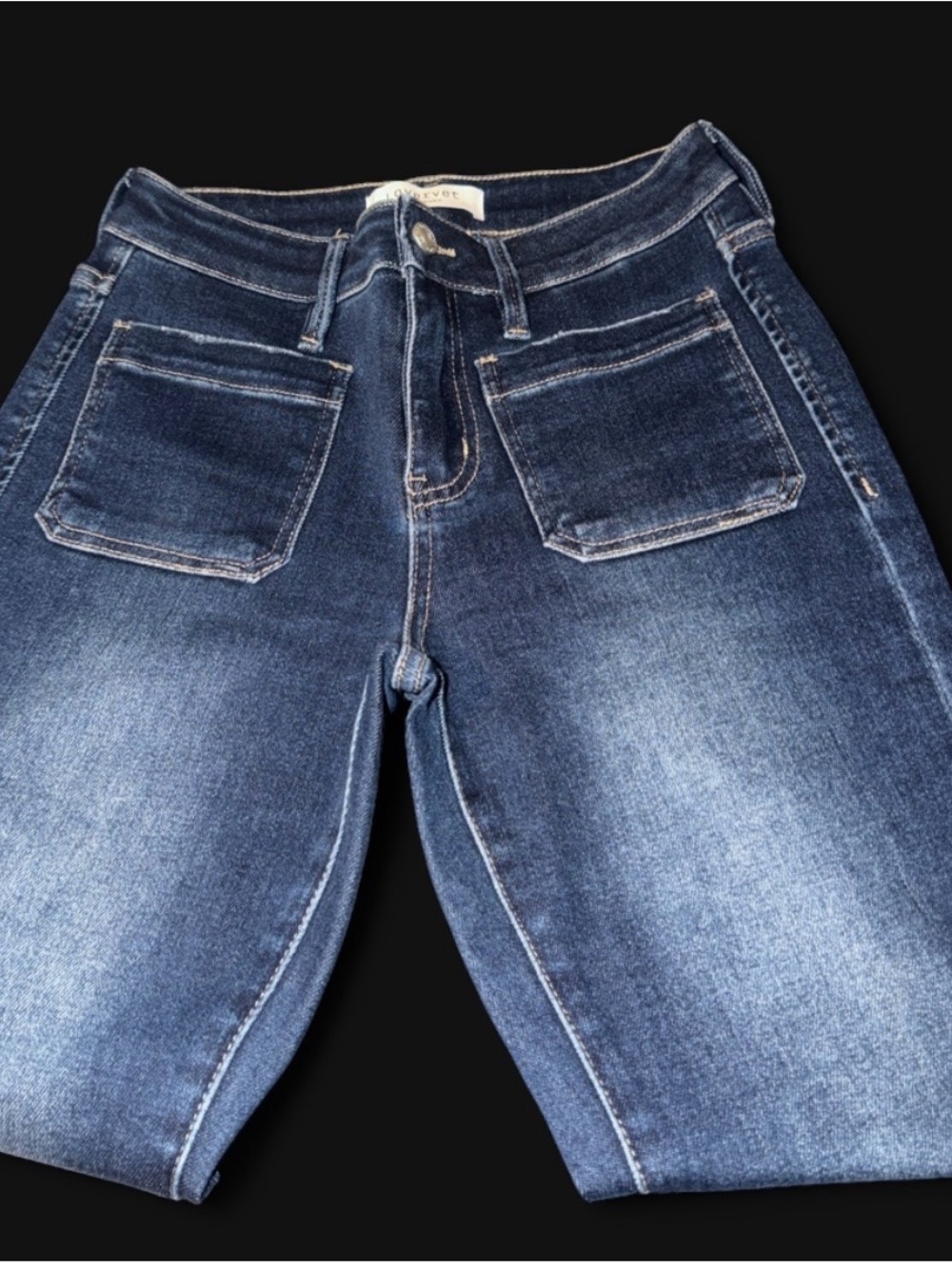 Women's Dark Blue Front-Pocket Jeans